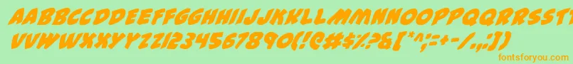 44i Font – Orange Fonts on Green Background