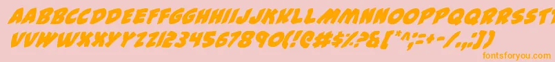 44i Font – Orange Fonts on Pink Background