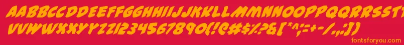 44i Font – Orange Fonts on Red Background