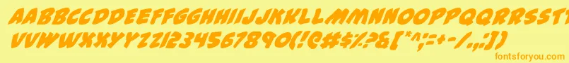 44i Font – Orange Fonts on Yellow Background