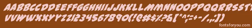 44i Font – Pink Fonts on Brown Background