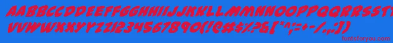 44i Font – Red Fonts on Blue Background