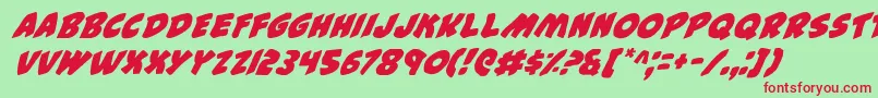44i-fontti – punaiset fontit vihreällä taustalla