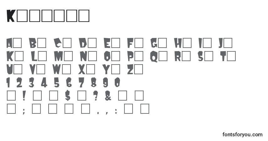 Шрифт Kerouac – алфавит, цифры, специальные символы