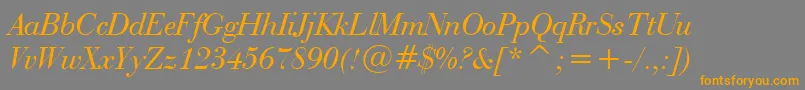 BauerBodoniItalicBt Font – Orange Fonts on Gray Background