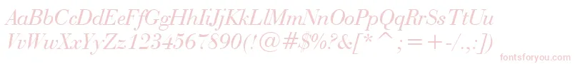 BauerBodoniItalicBt Font – Pink Fonts on White Background