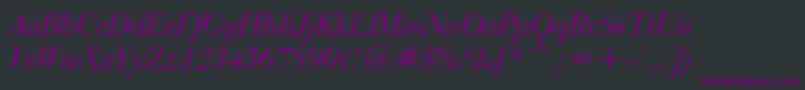 BauerBodoniItalicBt Font – Purple Fonts on Black Background