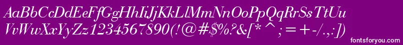 BauerBodoniItalicBt Font – White Fonts on Purple Background