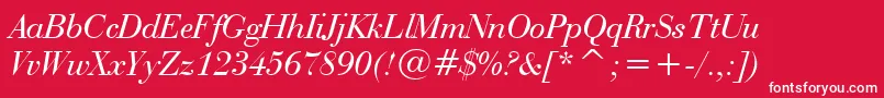 BauerBodoniItalicBt Font – White Fonts on Red Background