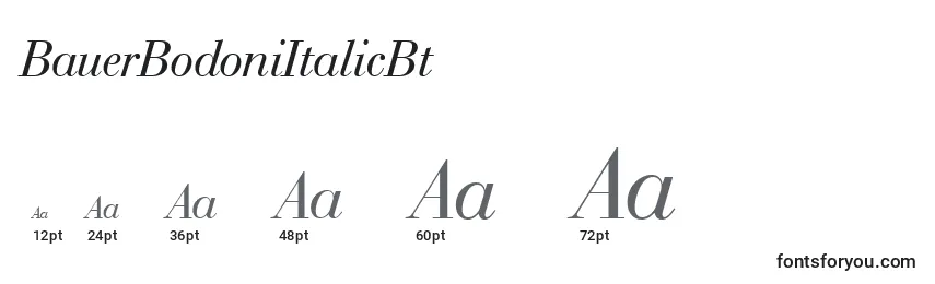 Размеры шрифта BauerBodoniItalicBt