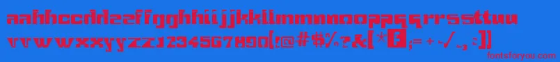 GridbreakSans Font – Red Fonts on Blue Background