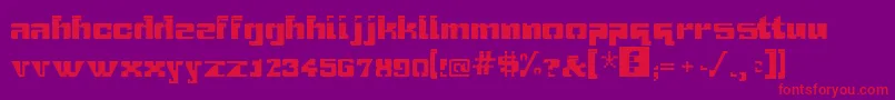 GridbreakSans-Schriftart – Rote Schriften auf violettem Hintergrund