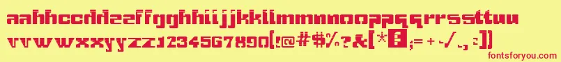 GridbreakSans Font – Red Fonts on Yellow Background