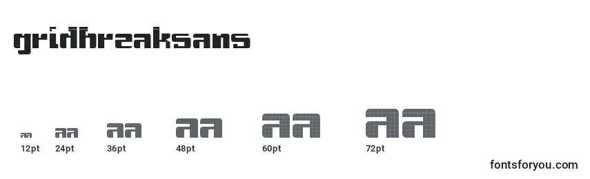 GridbreakSans Font Sizes