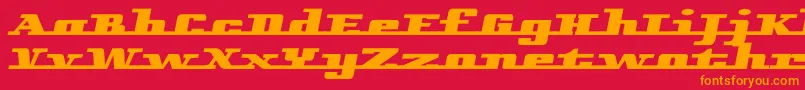 フォントRemarcle – 赤い背景にオレンジの文字