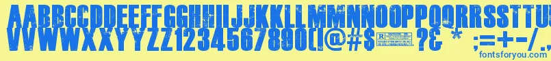Шрифт DeadKansas – синие шрифты на жёлтом фоне