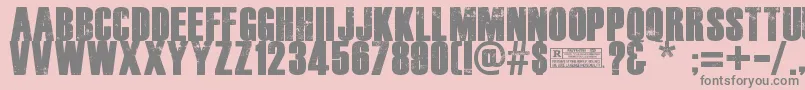 DeadKansas-fontti – harmaat kirjasimet vaaleanpunaisella taustalla
