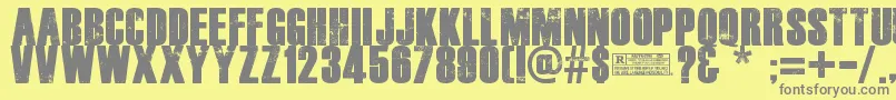 DeadKansas Font – Gray Fonts on Yellow Background