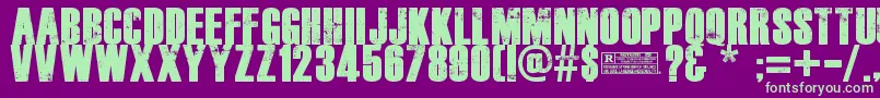 DeadKansas Font – Green Fonts on Purple Background