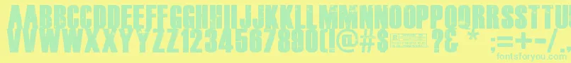 DeadKansas Font – Green Fonts on Yellow Background