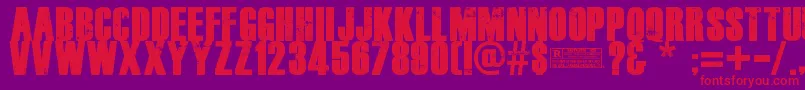 DeadKansas-Schriftart – Rote Schriften auf violettem Hintergrund