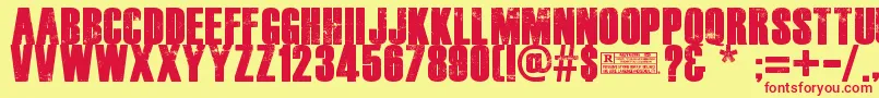 DeadKansas Font – Red Fonts on Yellow Background