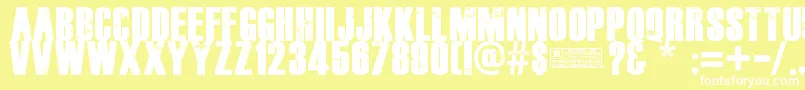 DeadKansas-fontti – valkoiset fontit keltaisella taustalla