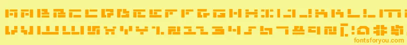 MissileManBoldExp Font – Orange Fonts on Yellow Background