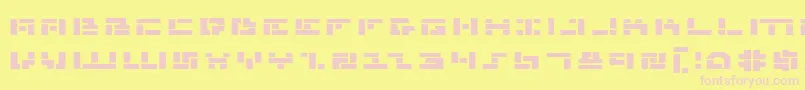 MissileManBoldExp-fontti – vaaleanpunaiset fontit keltaisella taustalla
