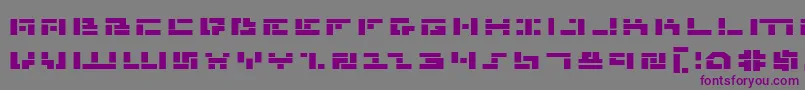 フォントMissileManBoldExp – 紫色のフォント、灰色の背景