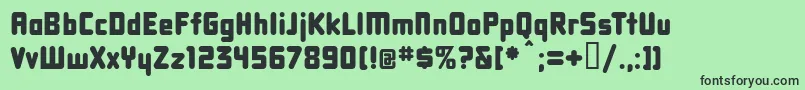 フォントDbxlnn – 緑の背景に黒い文字
