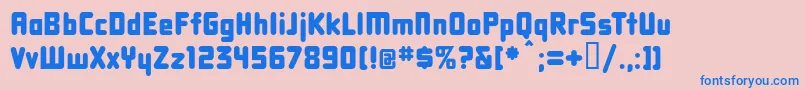 Dbxlnn-Schriftart – Blaue Schriften auf rosa Hintergrund