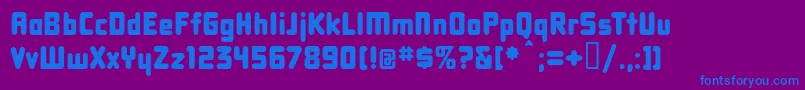 フォントDbxlnn – 紫色の背景に青い文字