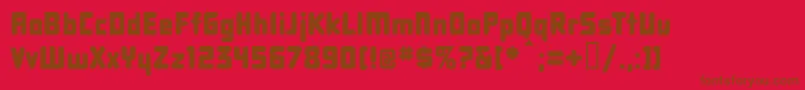 Czcionka Dbxlnn – brązowe czcionki na czerwonym tle