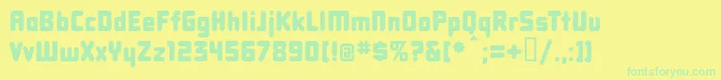 Dbxlnn-fontti – vihreät fontit keltaisella taustalla