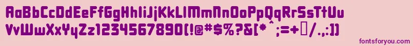 フォントDbxlnn – ピンクの背景に紫のフォント