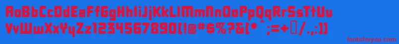 Dbxlnn Font – Red Fonts on Blue Background