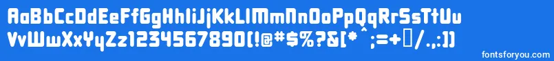 Шрифт Dbxlnn – белые шрифты на синем фоне