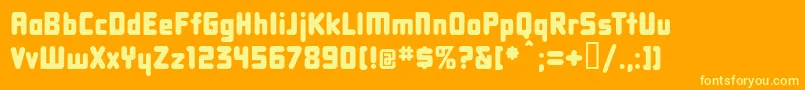 Dbxlnn Font – Yellow Fonts on Orange Background