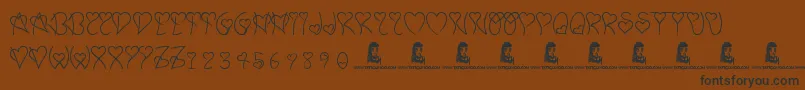 SweetHeart Font – Black Fonts on Brown Background