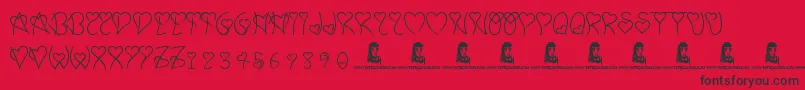 SweetHeart Font – Black Fonts on Red Background