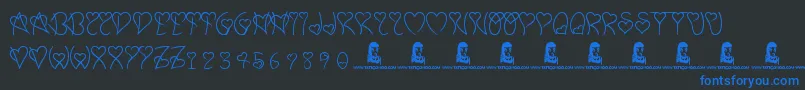 SweetHeart Font – Blue Fonts on Black Background