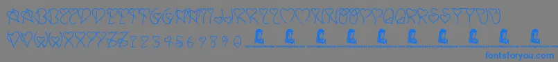 SweetHeart-Schriftart – Blaue Schriften auf grauem Hintergrund