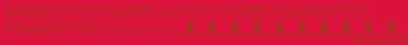 SweetHeart Font – Brown Fonts on Red Background