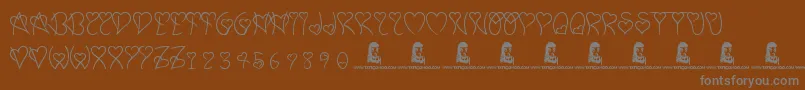 SweetHeart Font – Gray Fonts on Brown Background