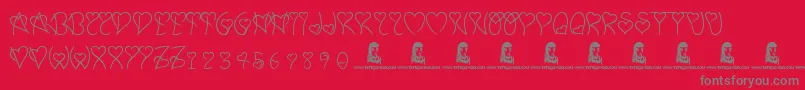 SweetHeart-Schriftart – Graue Schriften auf rotem Hintergrund