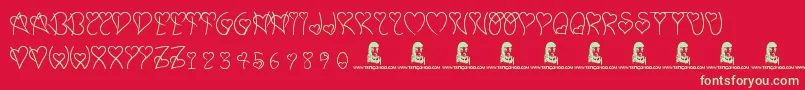 Шрифт SweetHeart – зелёные шрифты на красном фоне