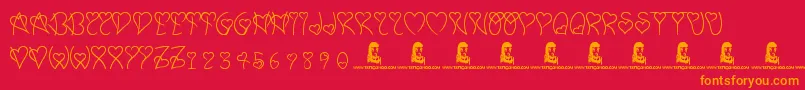 SweetHeart Font – Orange Fonts on Red Background