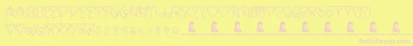 SweetHeart Font – Pink Fonts on Yellow Background