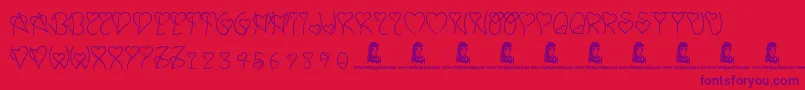 SweetHeart Font – Purple Fonts on Red Background